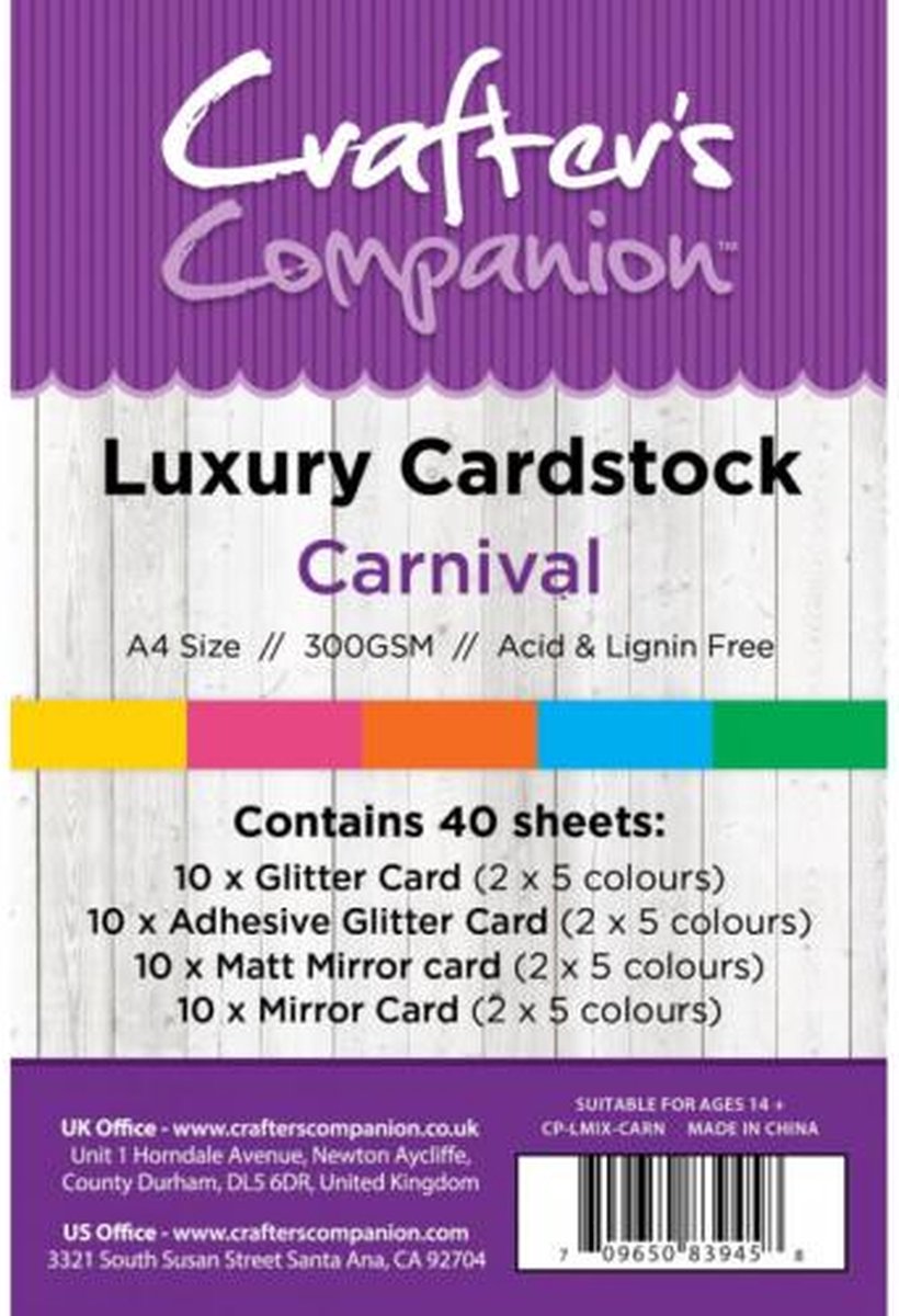 Crafters Companion Luxury Cardstock Carnival A4